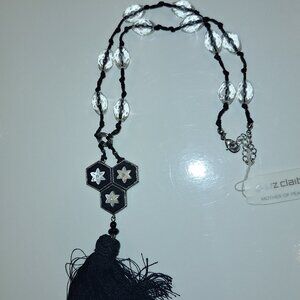 Liz Clairborne Black, Clear Beads Necklace